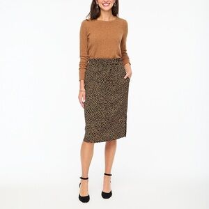 NWT J Crew Factory Midi Skirt Tan Black Cheetah Print Style #BA844 Size Medium